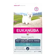 3x Eukanuba Hondenvoer Droog Adult West Highland White Terrier Kip 2,5 kg