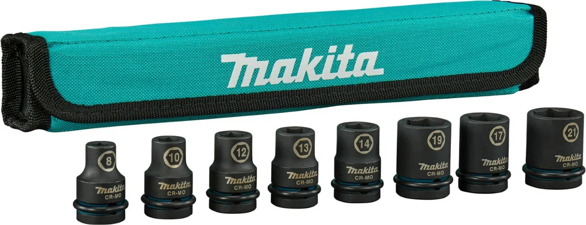 Makita E-16601 Impact Black krachtdoppenset 1/2" vierkant 8-delig
