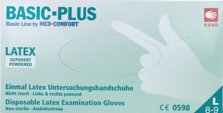 CMT Handschoenen Latex Gepoederd Naturel 100ST