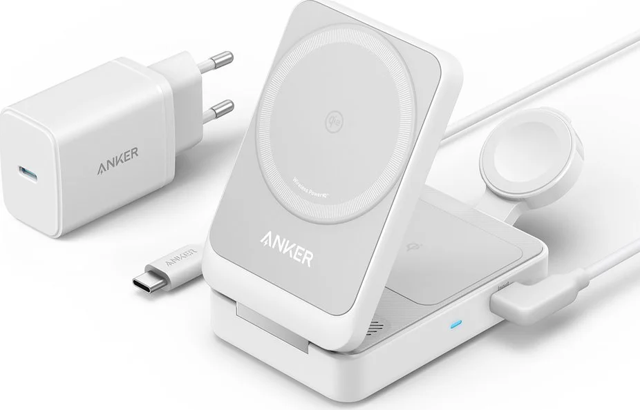 Anker Prime 3-in-1 MagGo Vouwbare Draadloze Oplader 15W Wit