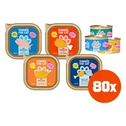 Tommie the Cat - 80 x 85gr - stukjes in saus, mousse & paté mix smaken - kattenvoer natvoer - voordeel verpakking - zonder suiker en graanvrij