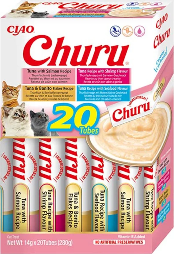 Ciao Churu Kattensnack Multipack Tuna Seafood 20 x 14 gr