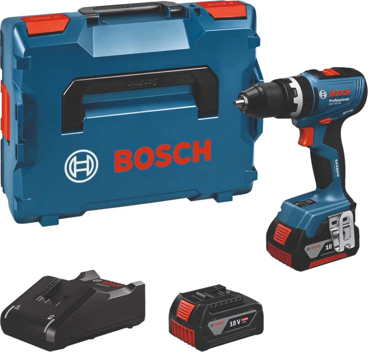 Bosch Professional GSR 18V-65 Accu schroefboormachine 18V 5.0Ah in L-Boxx - 06019N3203