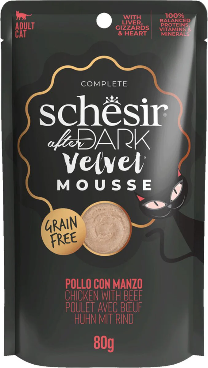 12x Schesir After Dark Velvet Mousse Kip & Rund 80 gr