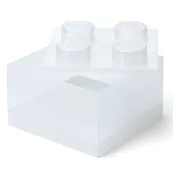 LEGO Witte doorzichtige opbergdoos in de vorm van een steen