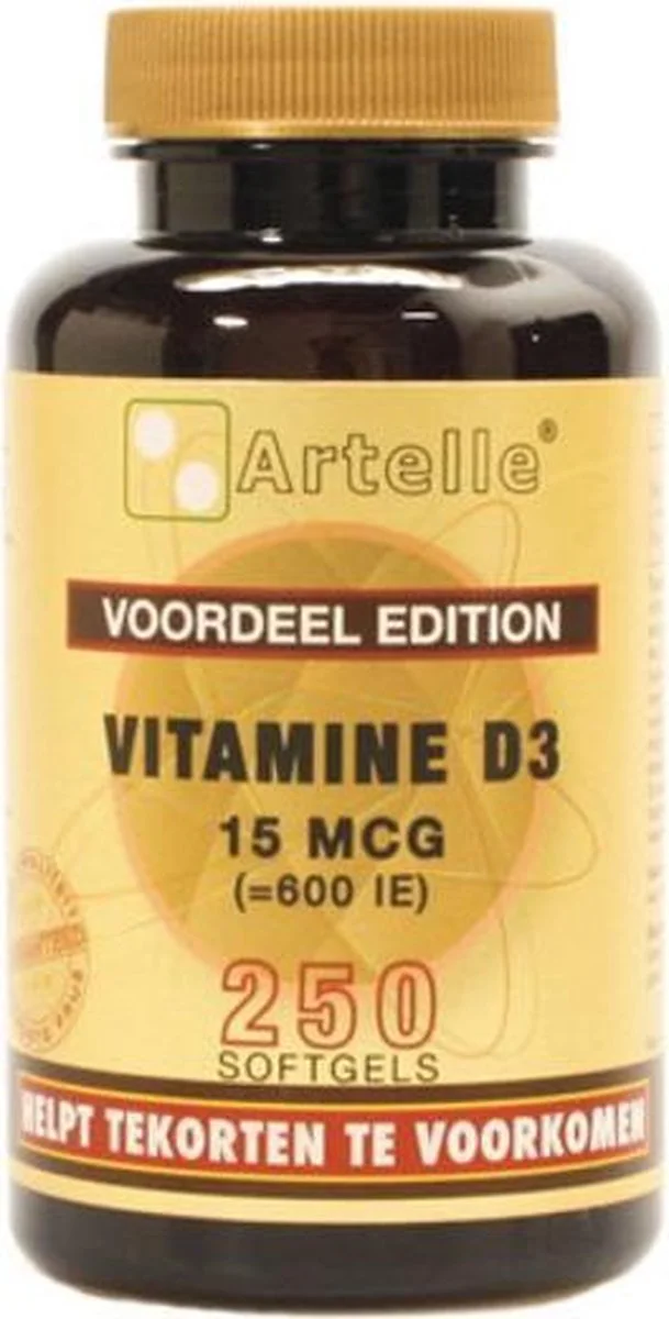 Artelle Vitamine D3 15mcg Softgels 250st 250SG