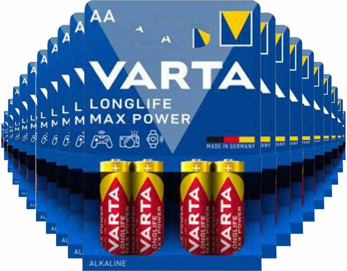 20x Varta Longlife Max Power Alkaline Batterijen AA 4 stuks