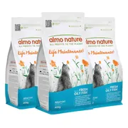 3x Almo Nature Kattenvoer Droog Life Maintenance Vette Vis 400 gr