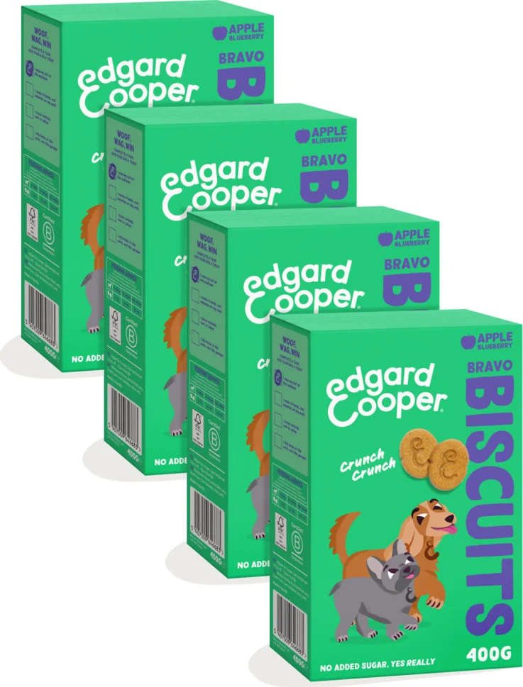 4x Edgard & Cooper Adult Biscuit Appel & Blueberry 400 gr