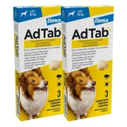 2x AdTab Anti Vlo en Teek Kauwtabletten Hond >22-45kg 3 tabletten