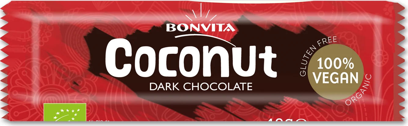 BonVita Coconut Dark Chocolate Bar 40GR