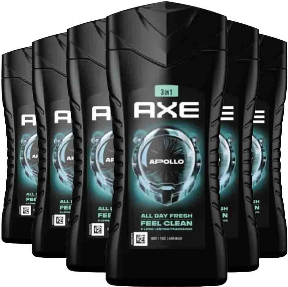 6x Axe 3in1 Douchegel Apollo 400 ml