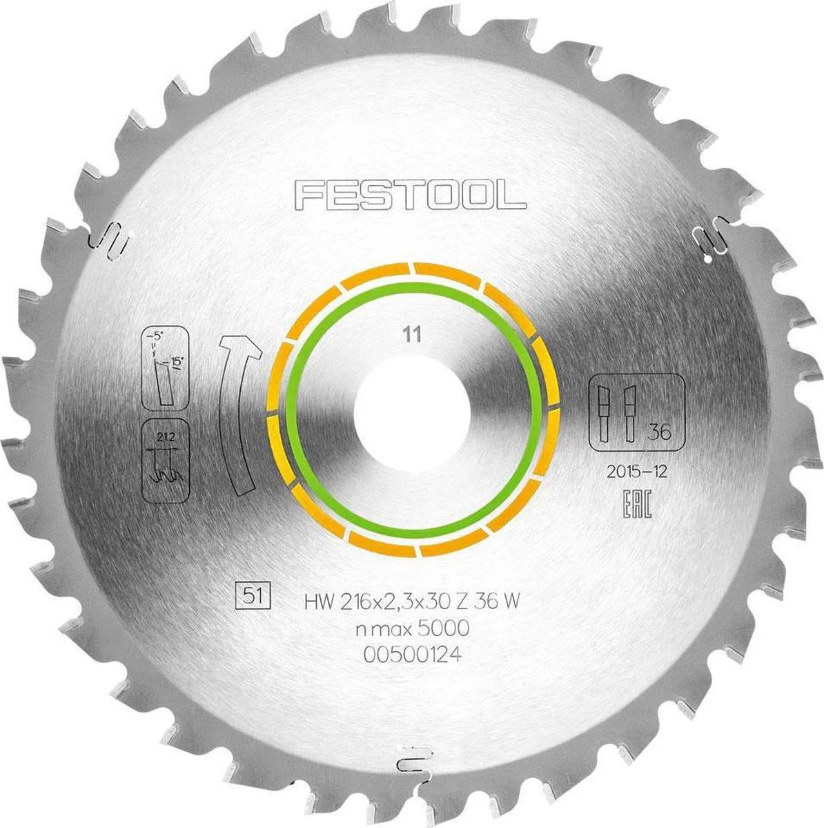 Festool Cirkelzaagblad voor Laminaat | Laminate/HPL | Ø 260mm Asgat 30mm 64T - 494606