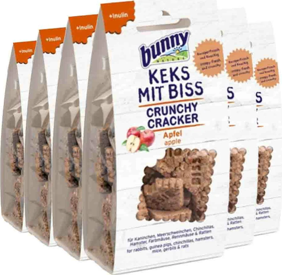 6x Bunny Nature Crunchy Cracker Appel 50 gr