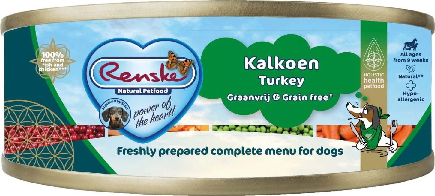 Renske Vers Gestoomd Complete Menu Hondenvoer Nat Senior Kalkoen Graanvrij 95 gr