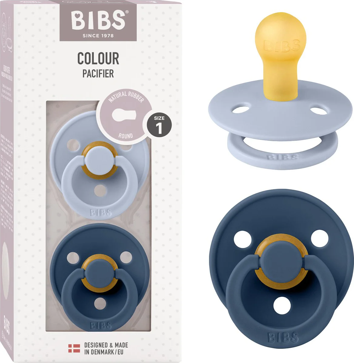 BIBS Fopspeen 0-6 Maanden Dusty Blue/Steel Blue 2ST