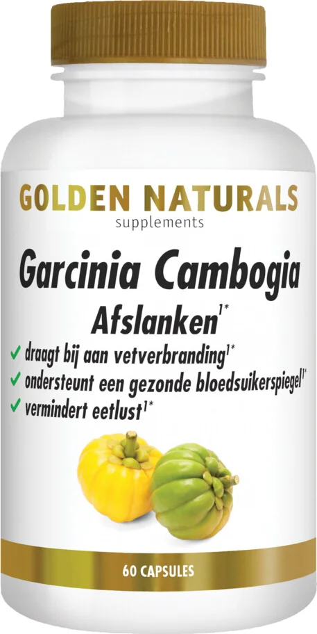 2x Golden Naturals Garcinia Cambogia 60% HCA Vetverbrander 60 capsules