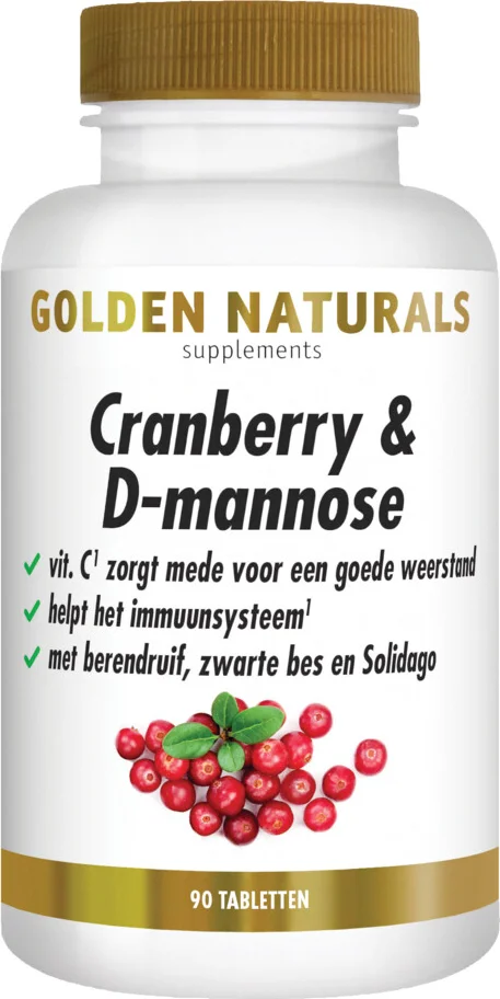 2x Golden Naturals Cranberry & D-mannose 90 vegacapsules