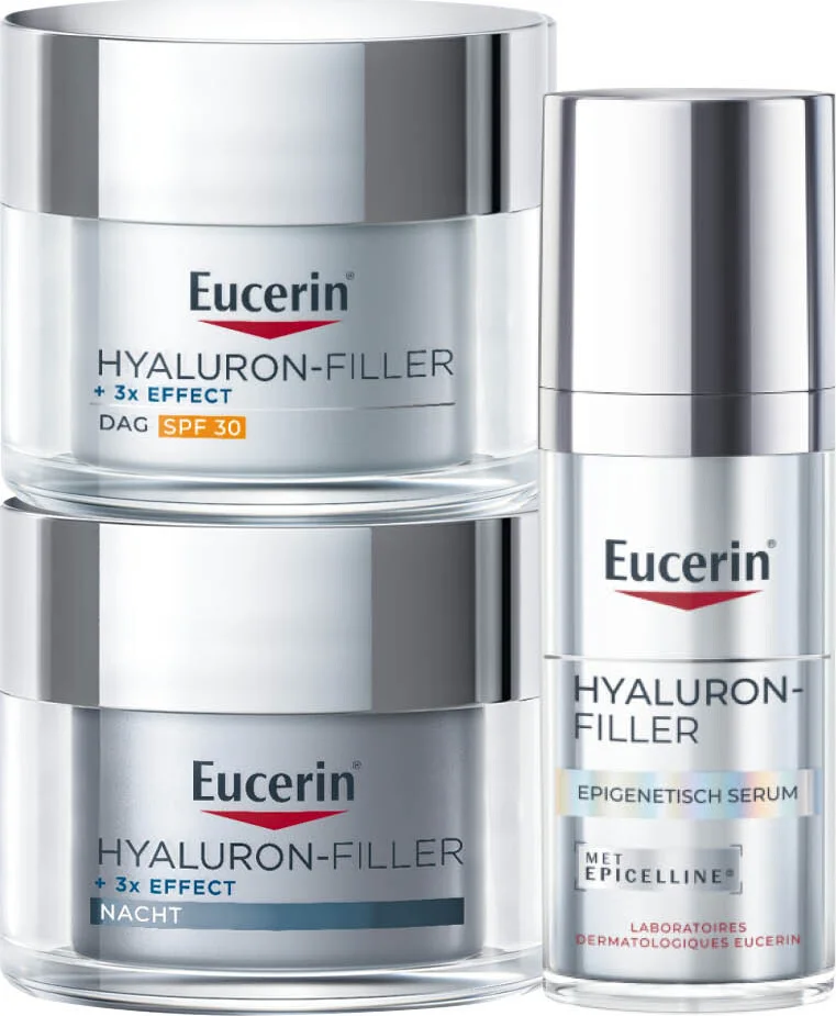 Eucerin Hyaluron-Filler Dagcrème + Nachtcrème + Epigenetisch Serum Pakket