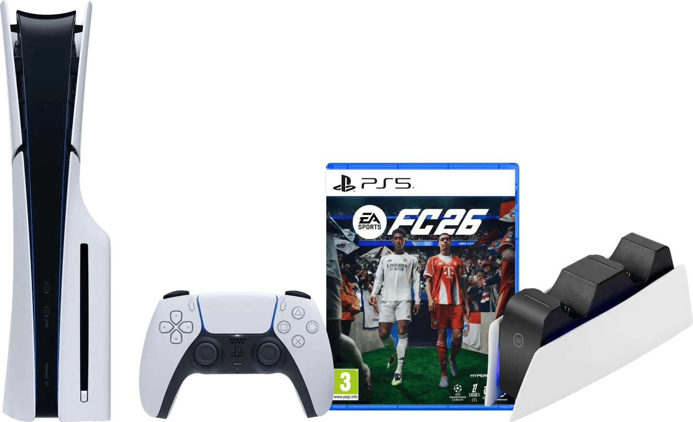 Sony PlayStation 5 Slim Disc Edition + FC 26 + Oplaadstation