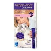 11x Feliway Kattensnack Happy Snack Zalm 6 x 15 gr