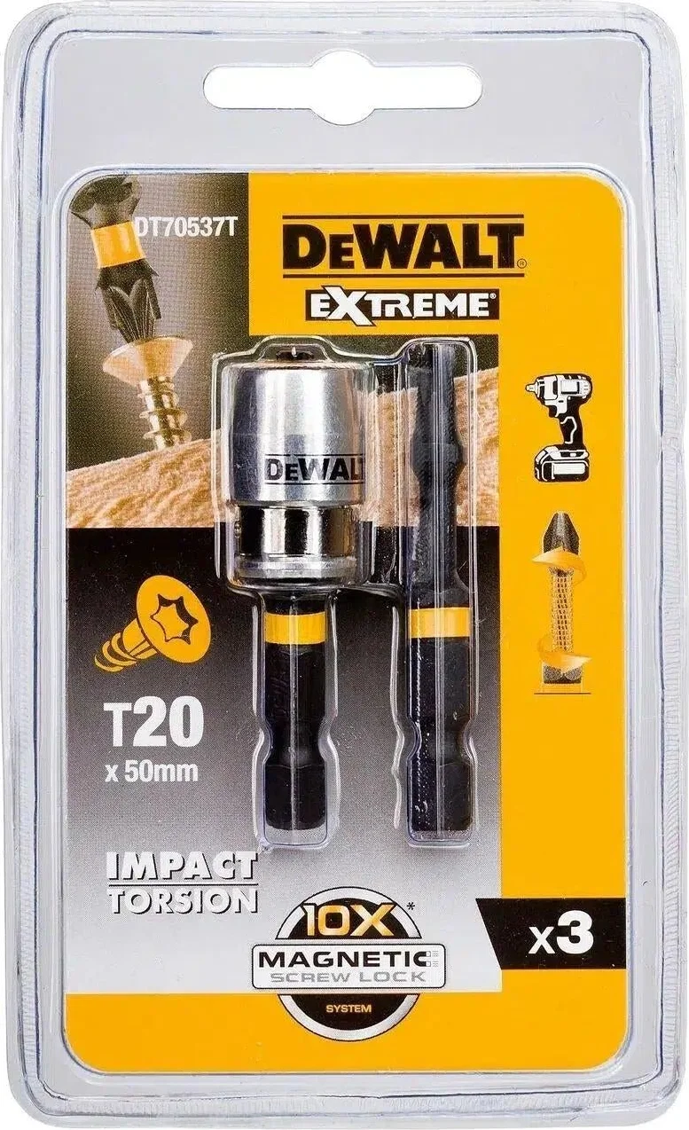 DeWALT DT70537T Extreme Impact Torsion Schroefbits T20 50mm + MagLock bithouder
