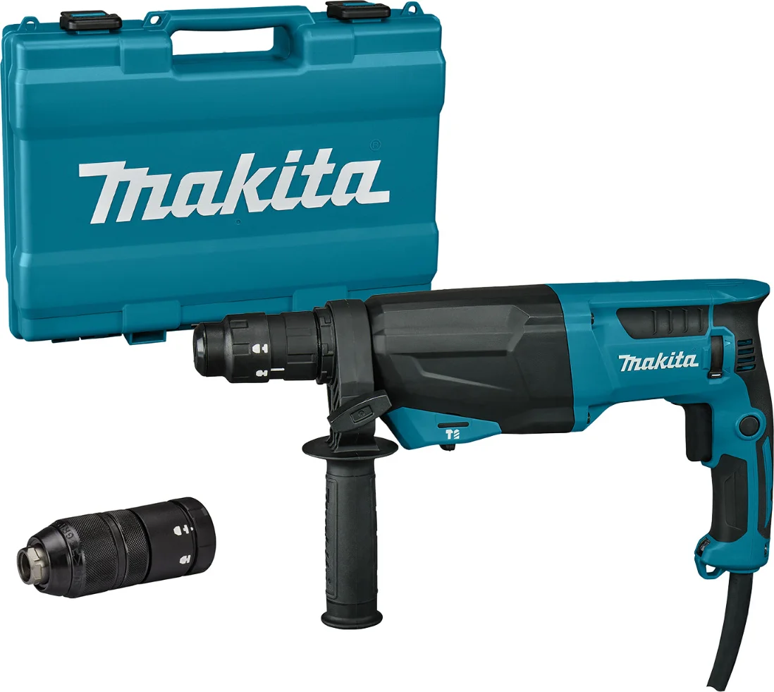 Makita HR2670FT Combihamer SDS-Plus 3,0J + verwisselbare boorkop 230V in koffer