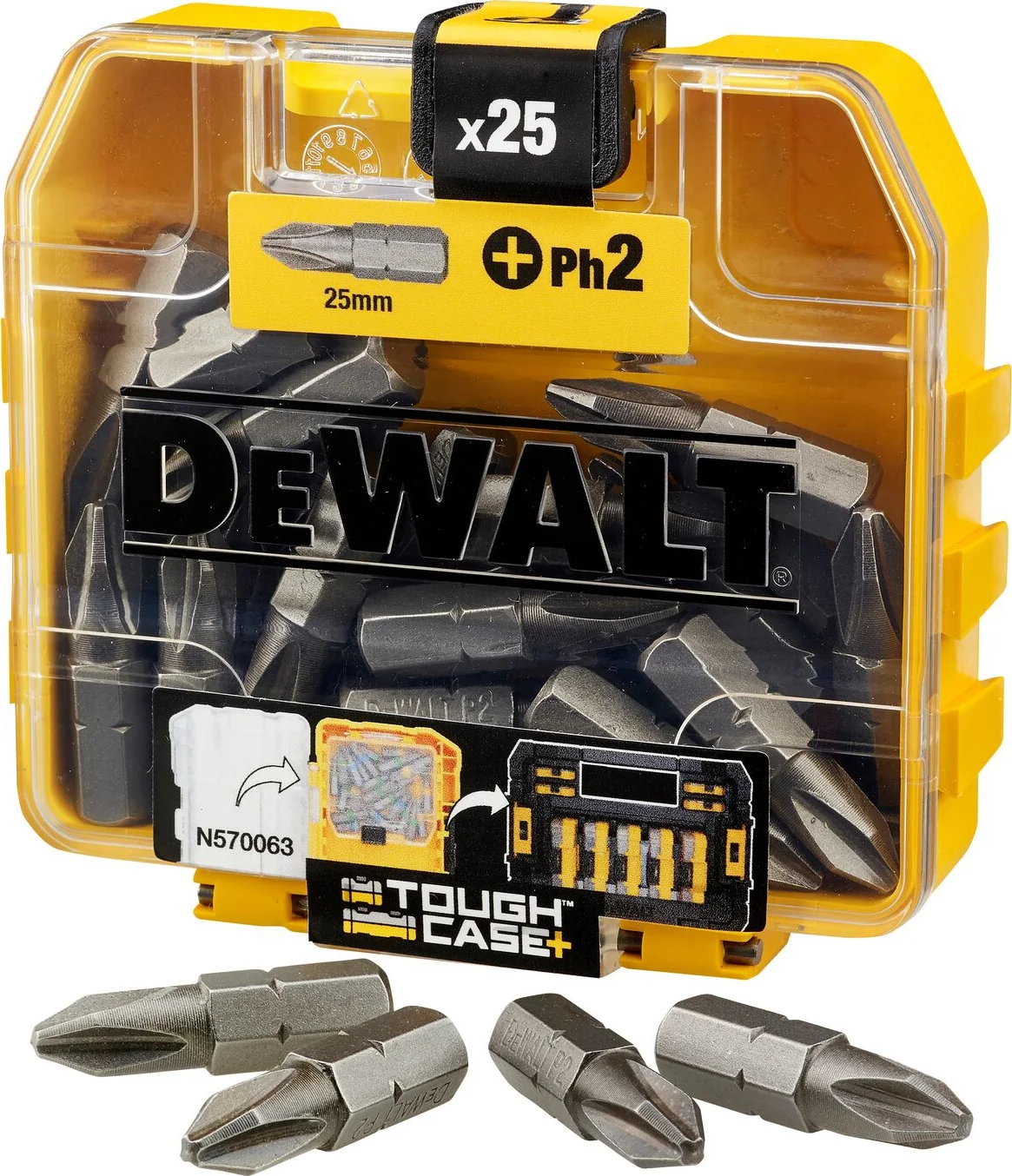 DeWALT DT71522 Schroefbits PH2 25mm in TOUGH CASE VE=25