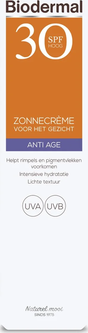 Biodermal Zonnebrand Crème Gezicht Anti Age SPF30 40 ML