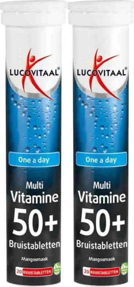 2x Lucovitaal Multi 50+ Bruistabletten Mangosmaak 20 bruistabletten