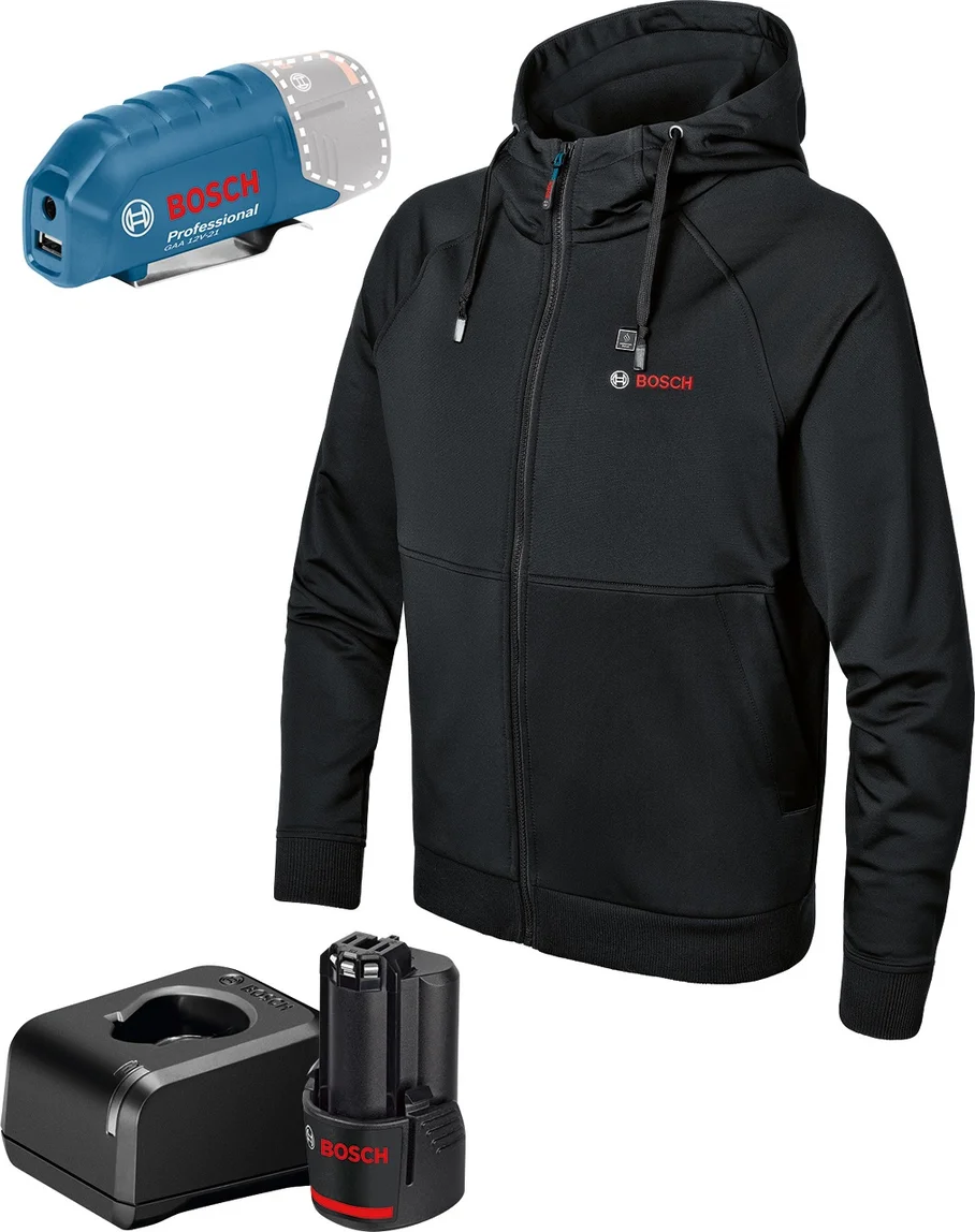 Bosch Professional PRO GHH 12+18V XA L Verwarmde hoody zwart 1x 2.0Ah - 06188000GD
