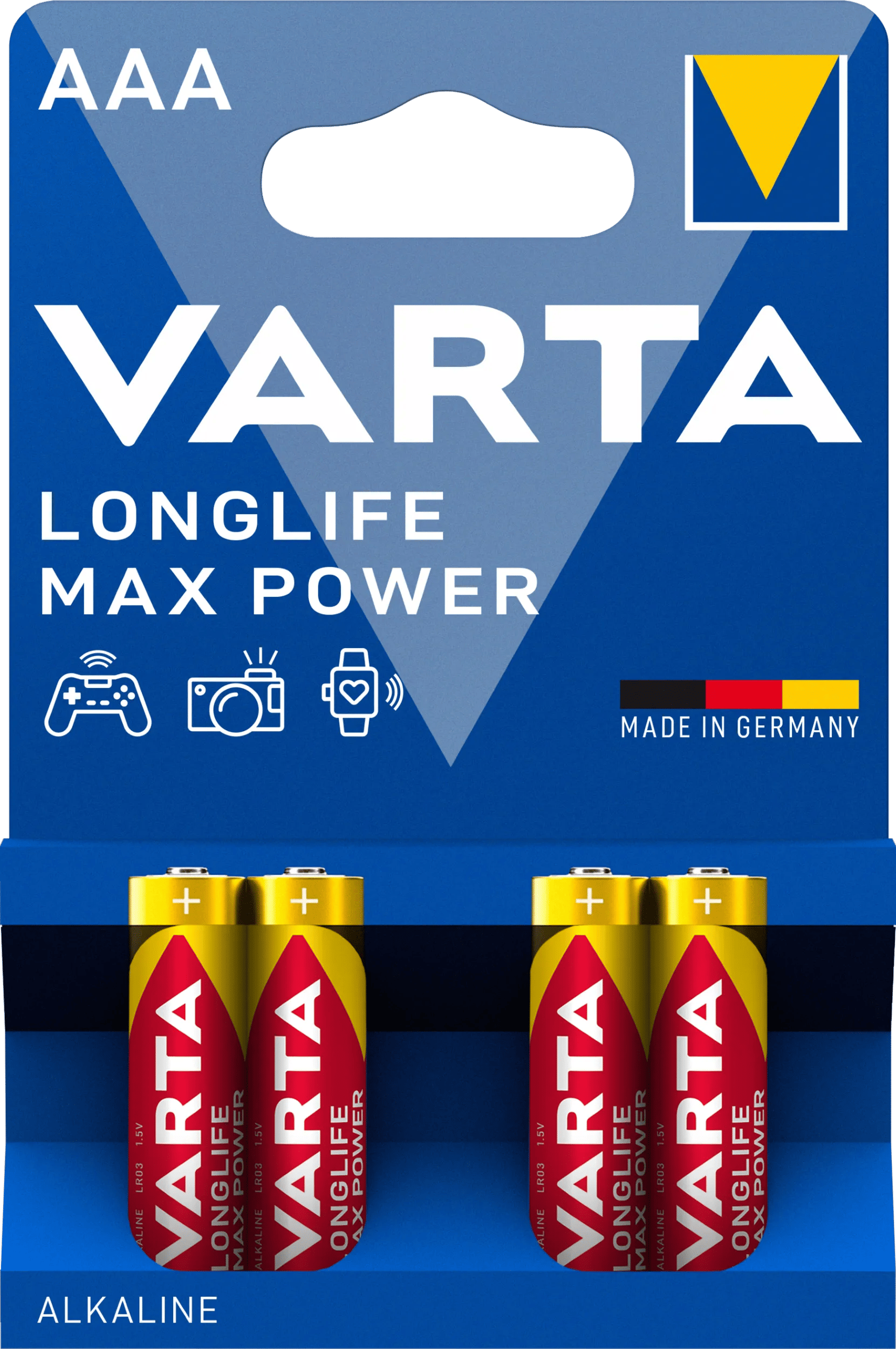 Varta Longlife Max Power Alkaline Batterijen AAA 4 stuks