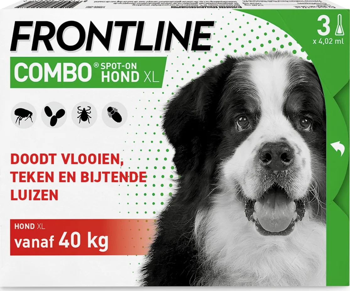 Frontline Combo Spot On Anti Vlooien en Teken Druppels Hond XL 3 pipetten