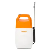 Toolland Drukspuit, elektrisch, herlaadbare batterij, telescopische lans, regelbare sproeikop, schouderriem, 6 liter, wit/oranje/zwart