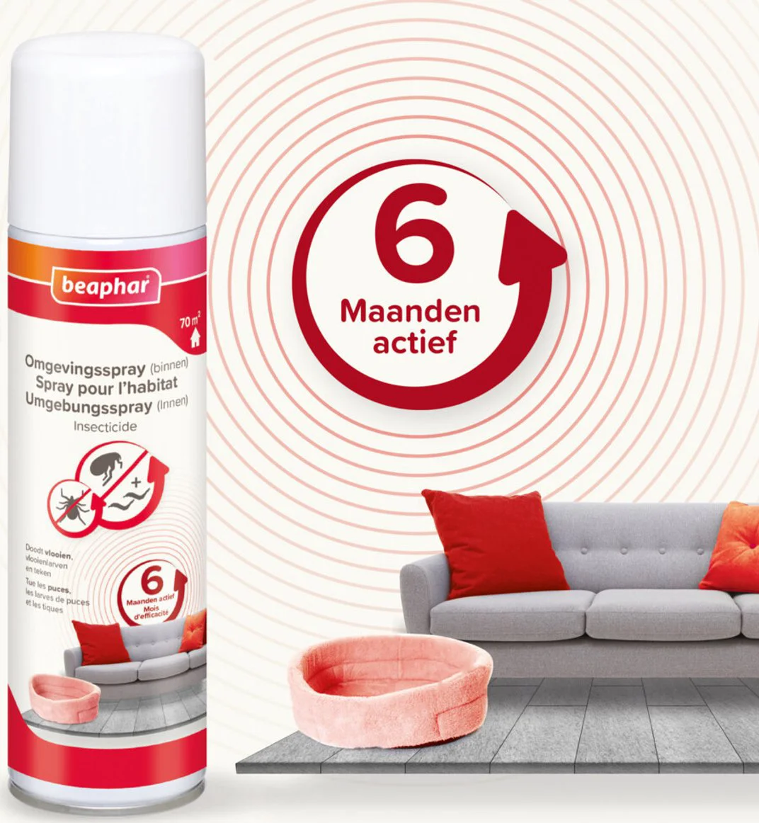 2x Beaphar Vlooienmiddel Hond Omgevingsspray 250 ml
