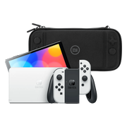 Nintendo Switch OLED Wit + BlueBuilt Beschermhoes