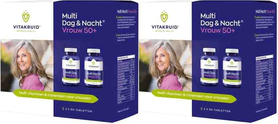 2x Vitakruid Multi Dag & Nacht Vrouw 50+ 2x90 tabletten