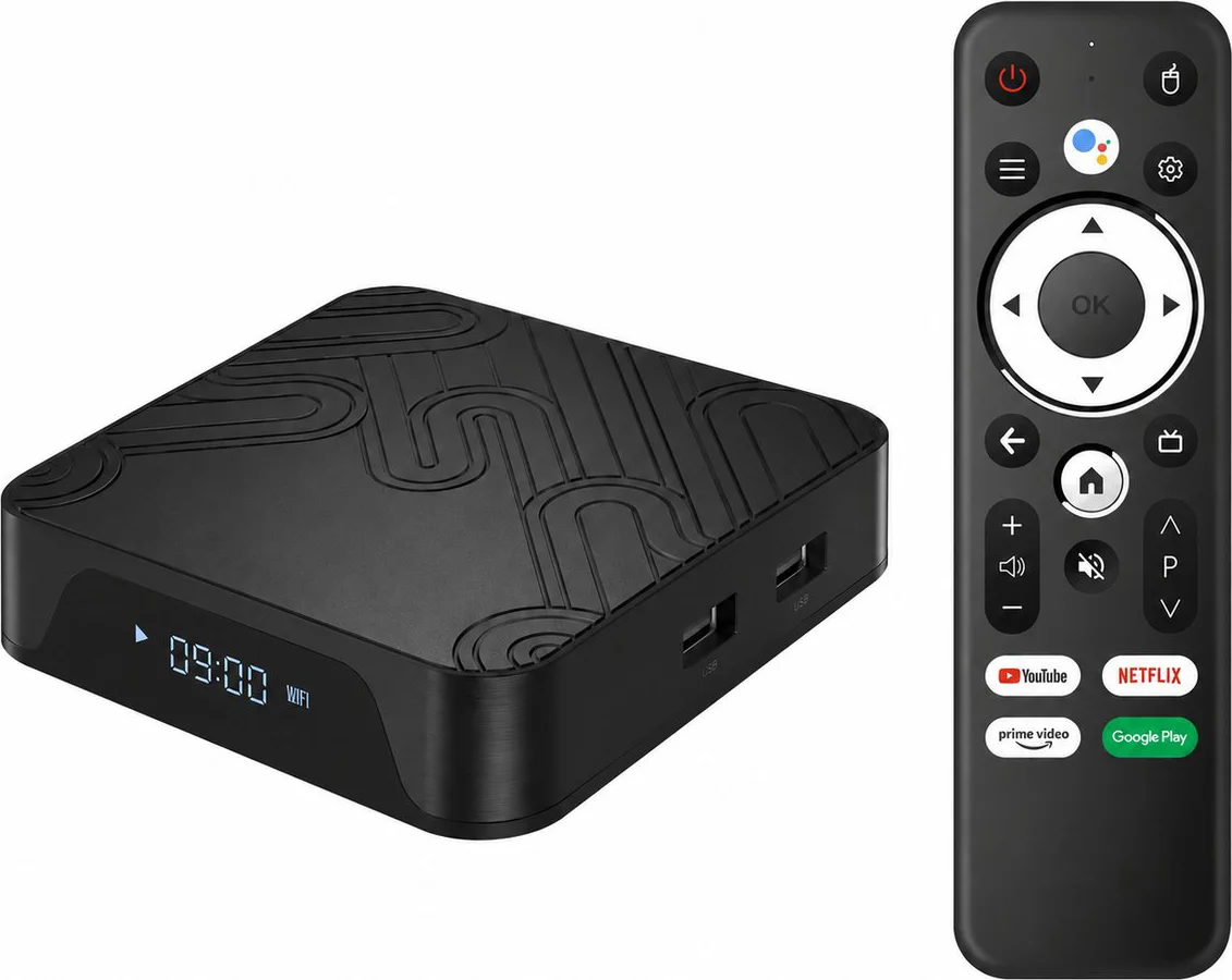 Tibagoods Mediaplayer - Android TV Box 4K HDR - Geschikt voor chromecast streaming - Mediabox - Tv Dongel - Streaming box met wifi - Creëer je SMART TV - Geschikt voor alle soorten streaming apps