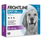 Frontline Spot On Anti Vlooien en Teken Druppels Hond 20 - 40 kg 6 pipetten