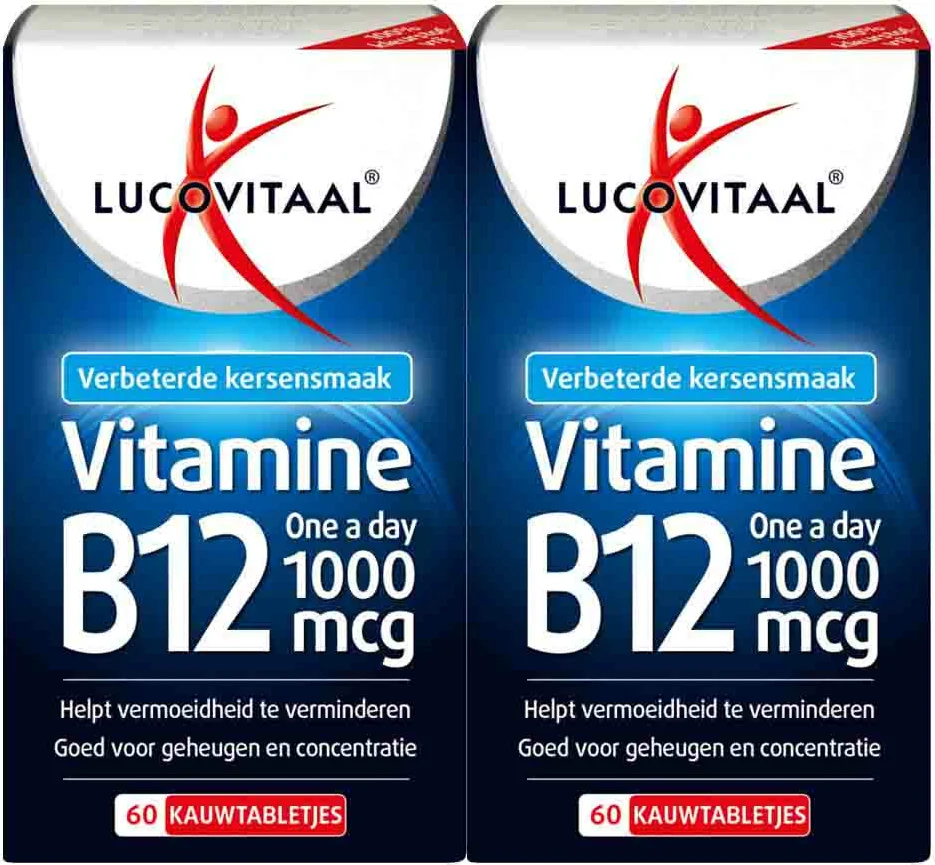 2x Lucovitaal Vitamine B12 1000mcg 60 kauwtabletten