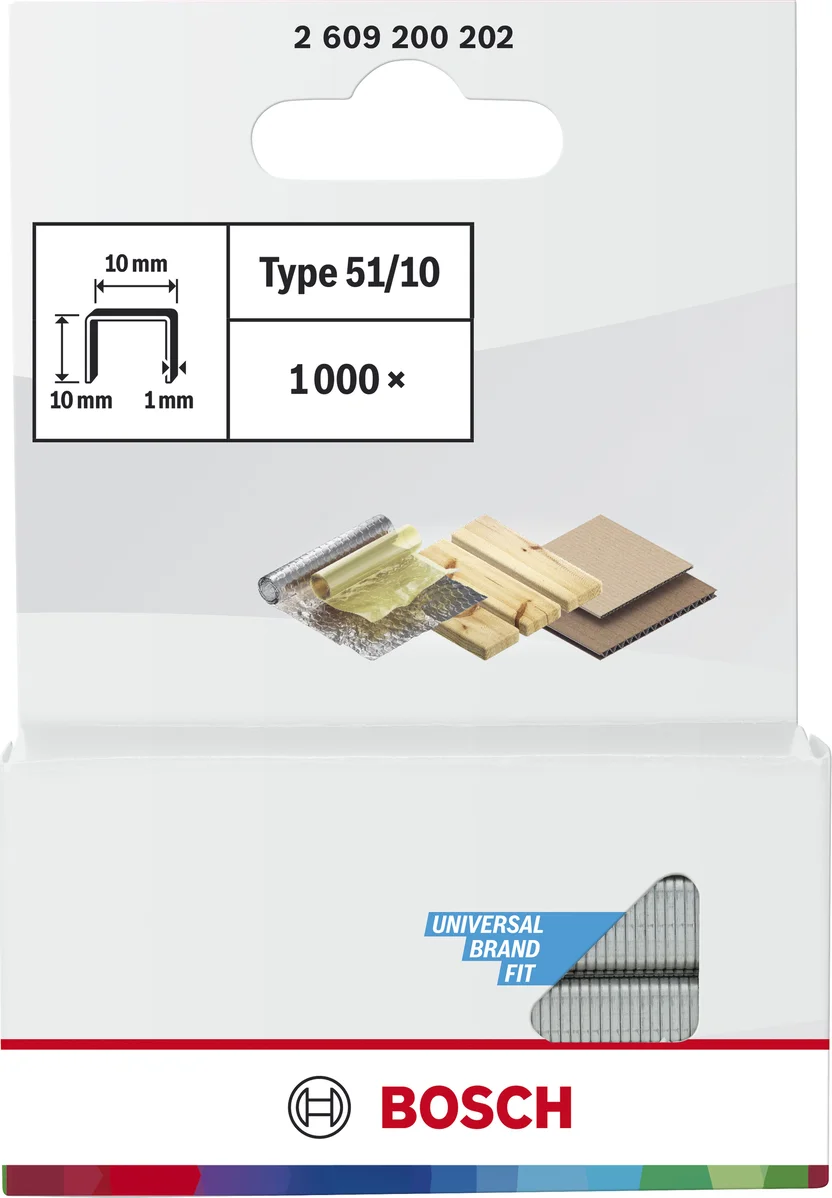 Bosch Professional Nieten type 51 | 10 mm | 10,0 x 1,0 mm | 1000 stuks - 2609200202