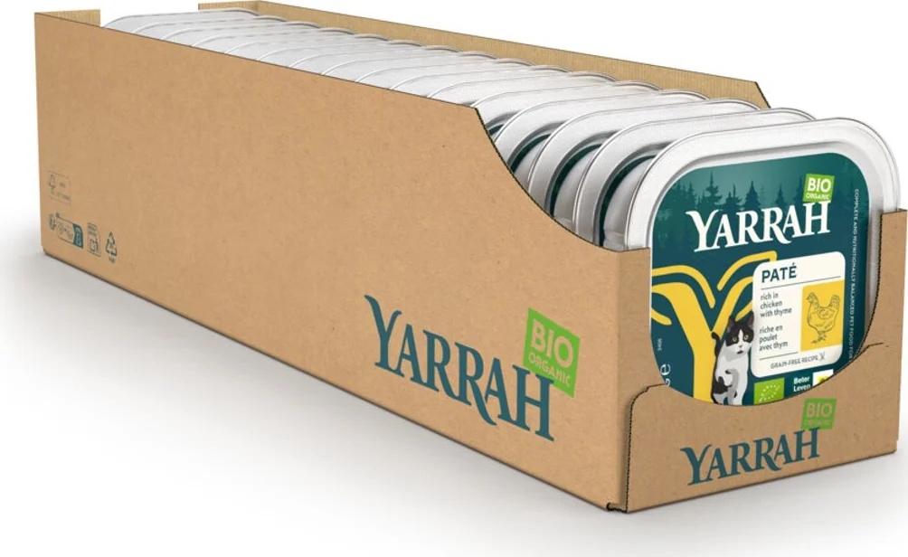 16x Yarrah Bio Alu Paté Grainfree Kattenvoer Nat Kip 100 gr