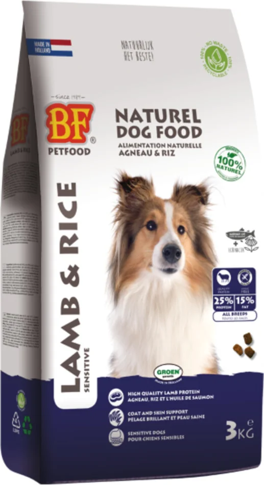 4x BF Petfood Lam en Rijst Hondenvoer 3 kg