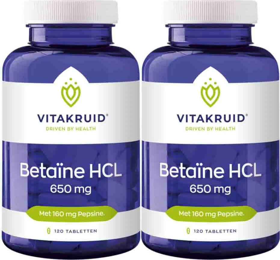 2x Vitakruid Betaïne HCL 650 mg 120 tabletten