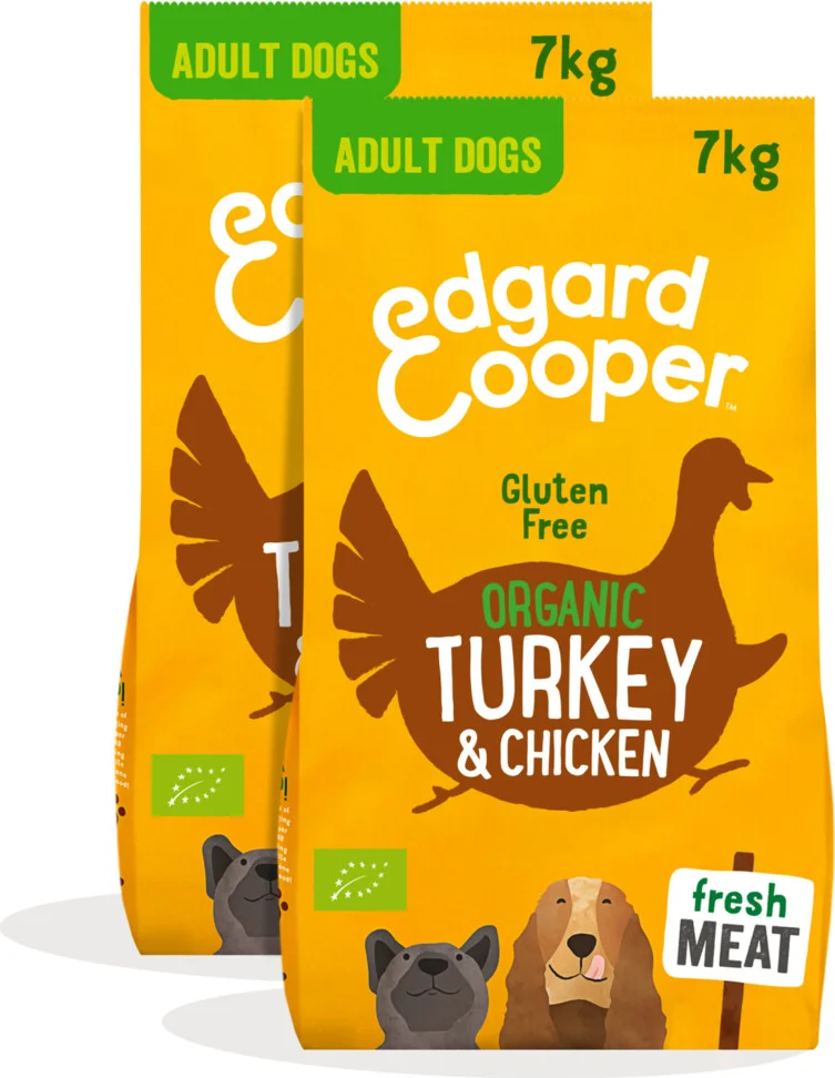 2x Edgard & Cooper Hondenvoer Bio Kalkoen - Bio Kip 7 kg