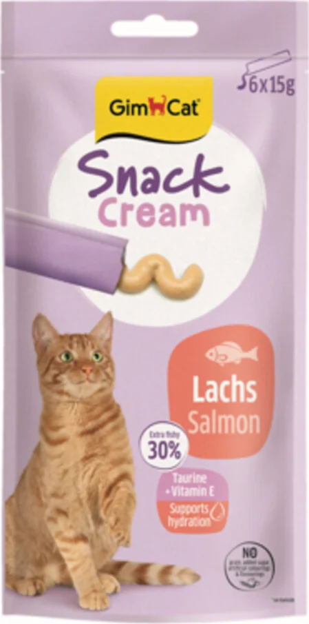 8x GimCat Kattensnack Cream Zalm 6 x 15 gr