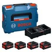 Bosch Professional EXPERT Accu starterset 2x EXBA 18V-55 + 2x EXBA 18V-80 + EXAL 18V2-320 in L-Boxx - 1600A0373Y