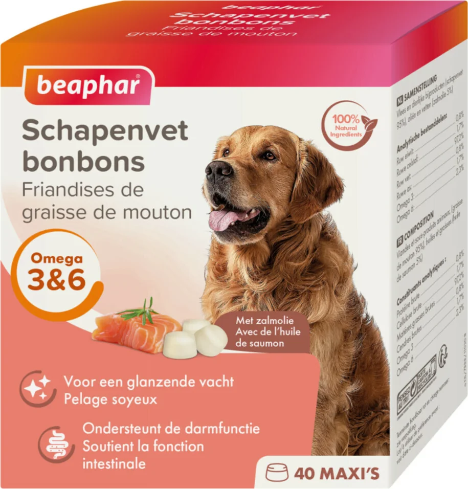 6x Beaphar Schapenvet Bonbons Zalm 245 gr