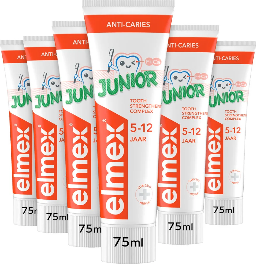 6x Elmex Gel-Tandpasta Junior (5-12 Jaar) 75 ml