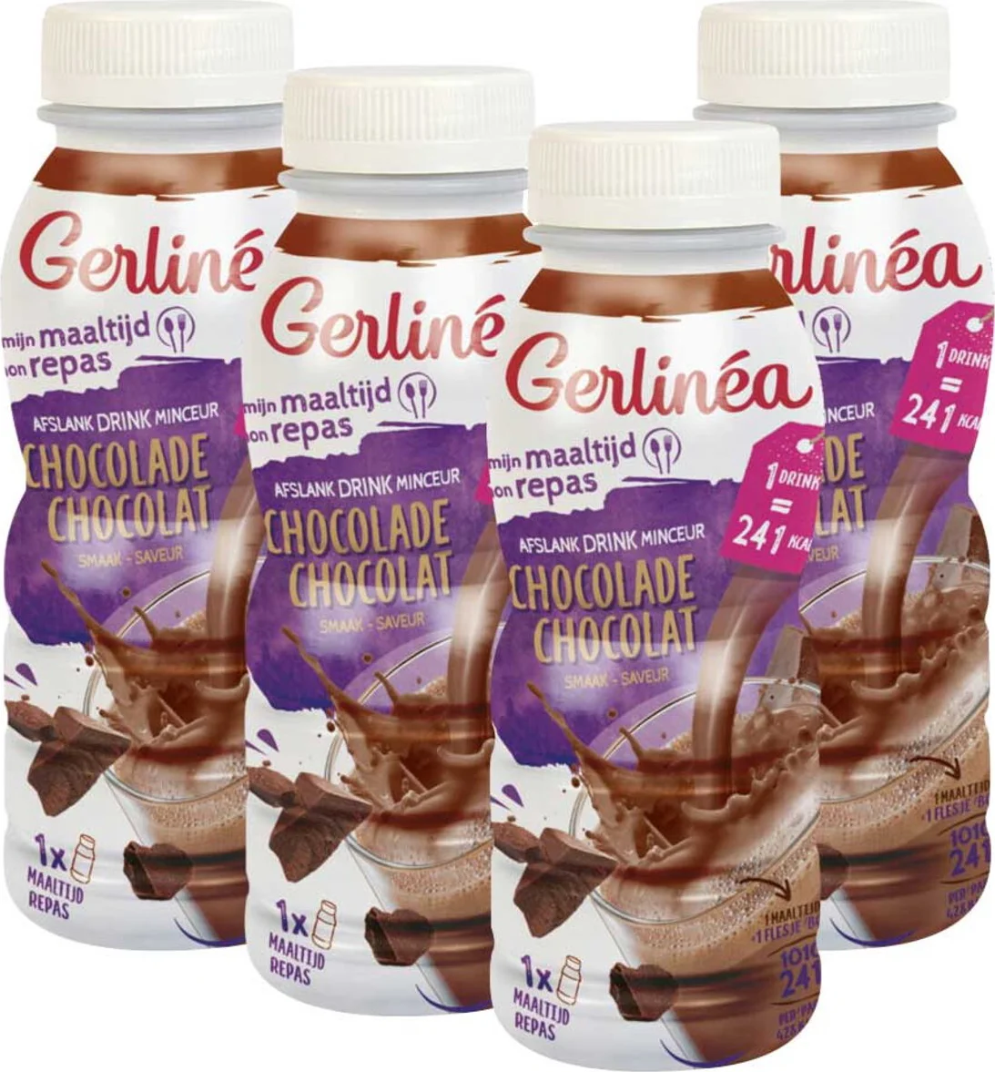 4x Gerlinea Drinkmaaltijd Chocolade 236 ml